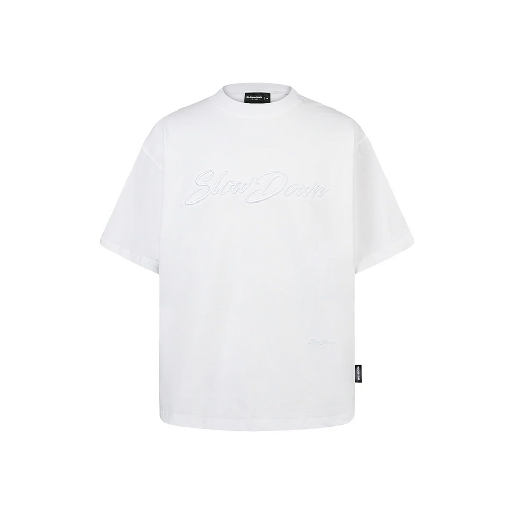 SLOWDOWN 3D Embroidery Tee White (SS26)