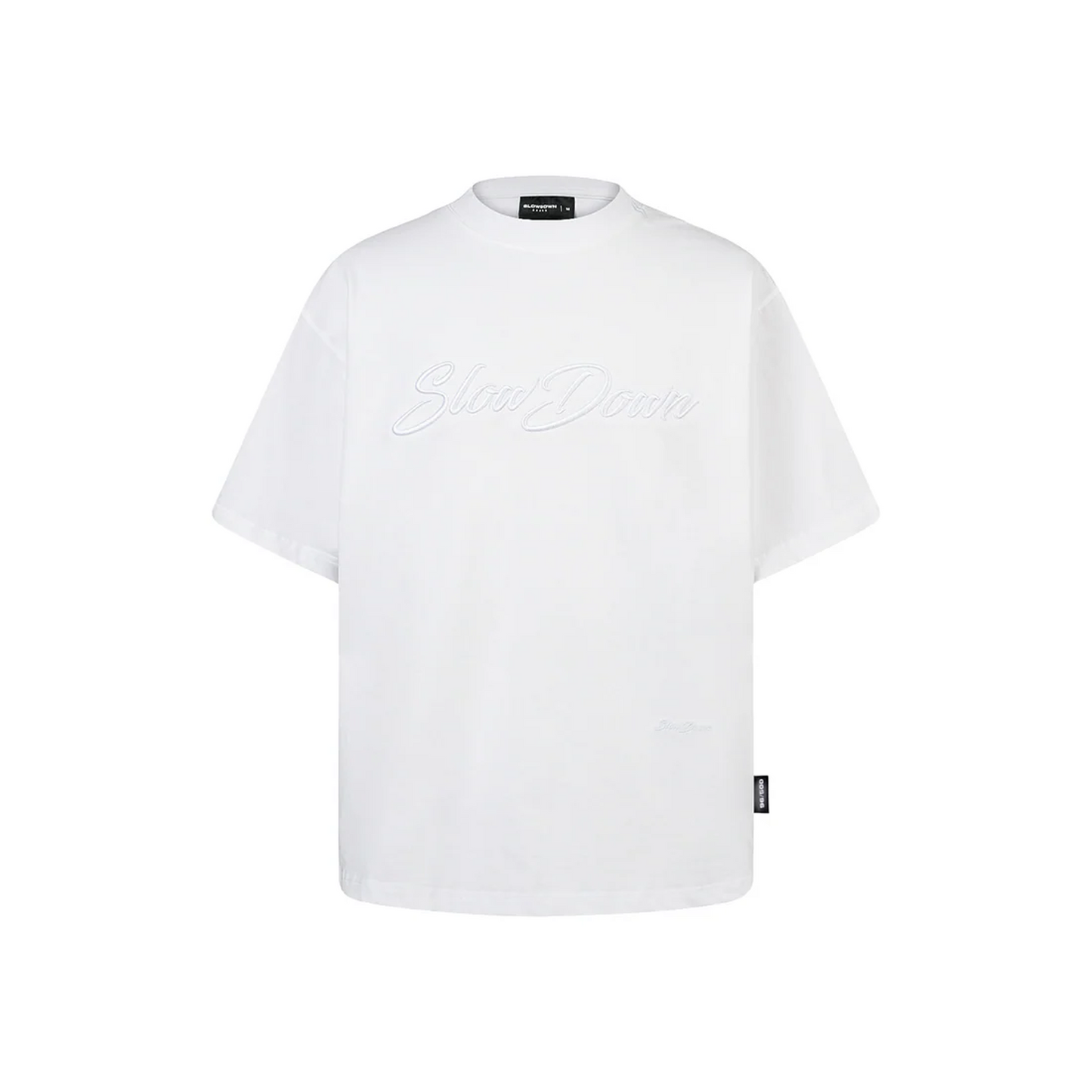 SLOWDOWN 3D Embroidery Tee White (SS26)
