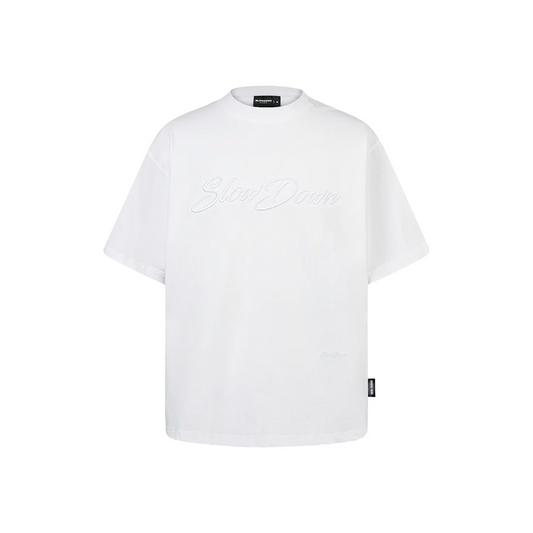SLOWDOWN 3D Embroidery Tee White (SS26)