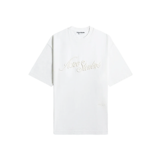 Acne Studio Exford U Pique Tourist Embroidered Logo Tee Optic White (SS25)