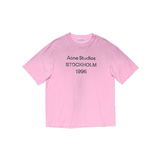 ACNE STUDIOS Sprayed Logo Crewneck Tee Cotton Candy Pink (FW26)