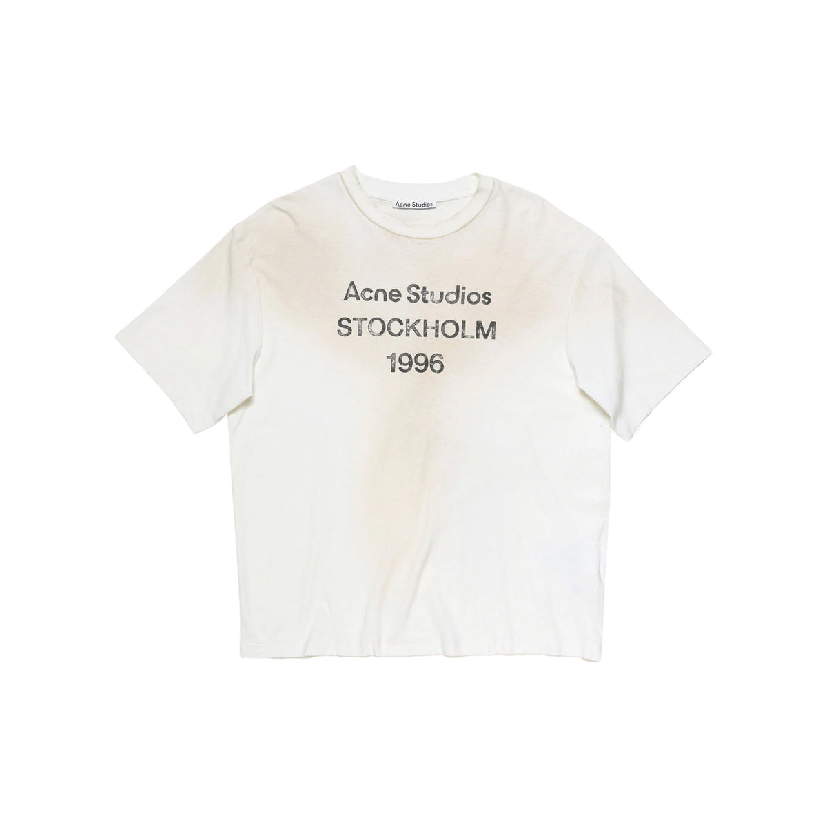 ACNE STUDIOS Sprayed Logo Crewneck Tee Cotton Dusty White (FW26)