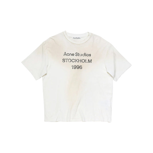 ACNE STUDIOS Sprayed Logo Crewneck Tee Cotton Dusty White (FW26)