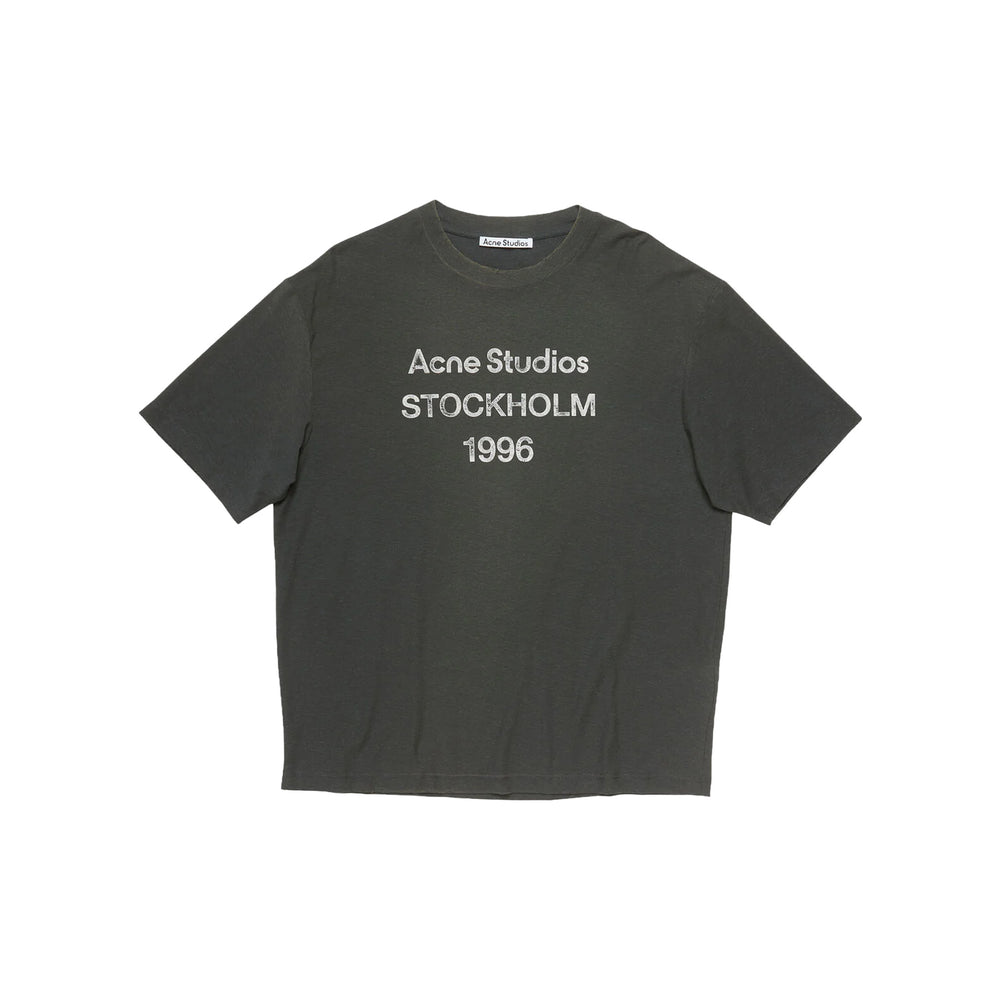 ACNE STUDIOS Sprayed Logo Crewneck Tee Faded Black (FW26)