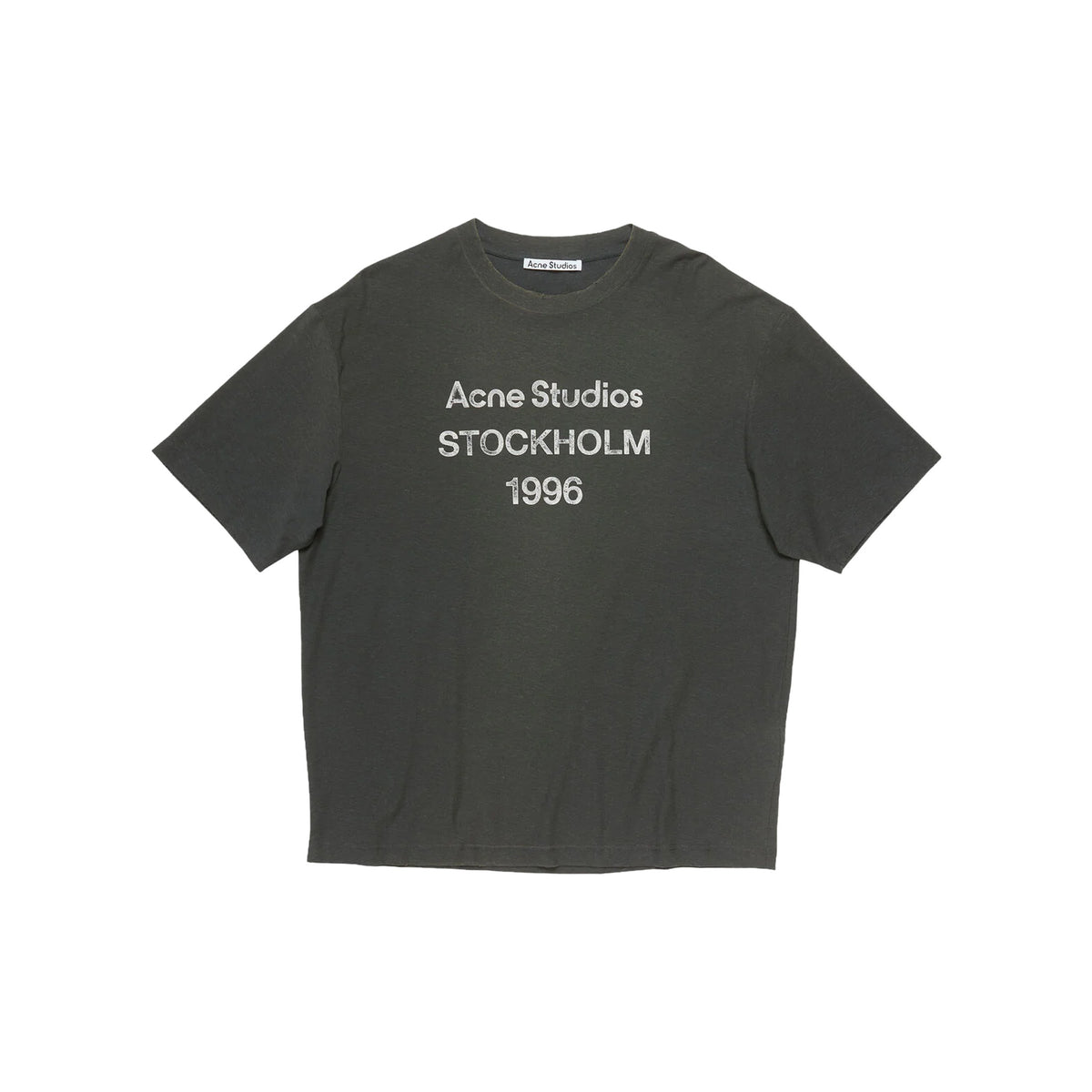 ACNE STUDIOS Sprayed Logo Crewneck Tee Faded Black (FW26)