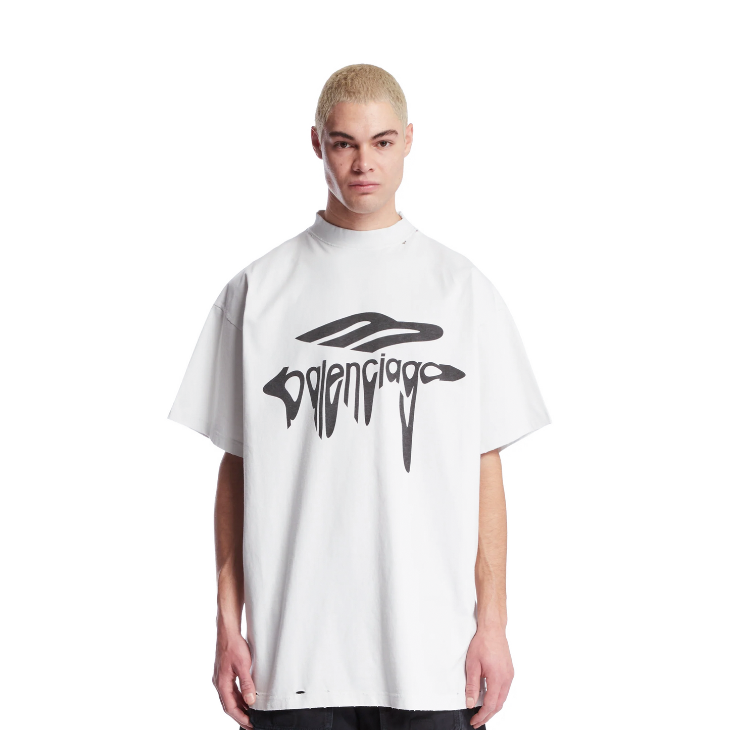 BALENCIAGA 3B Liquefied Oversized Fit Tee White (SS25)