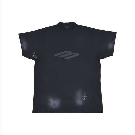 BALENCIAGA 3B Stencil Oversized Tee Washed Black (SS25)