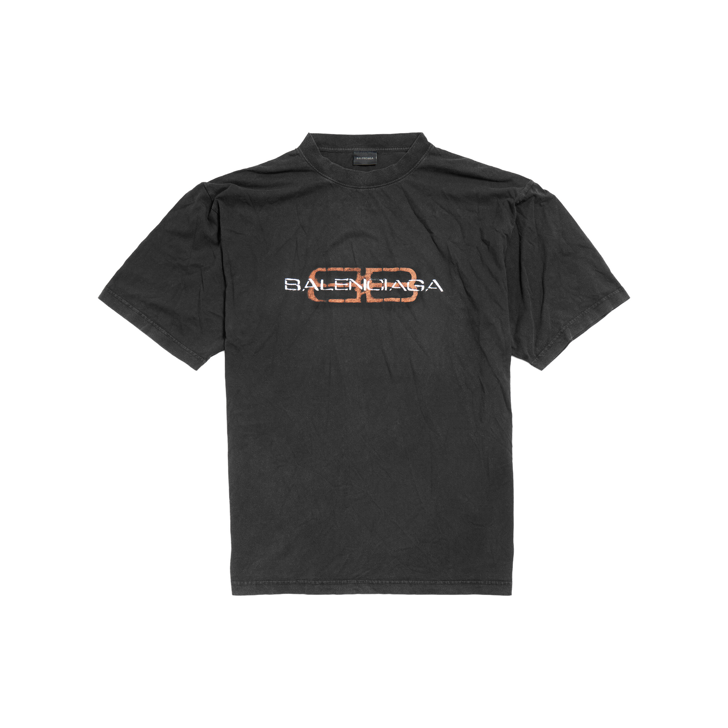 BALENCIAGA BB Icon Stencil Medium Fit Tee Faded Washed Black (FW24)