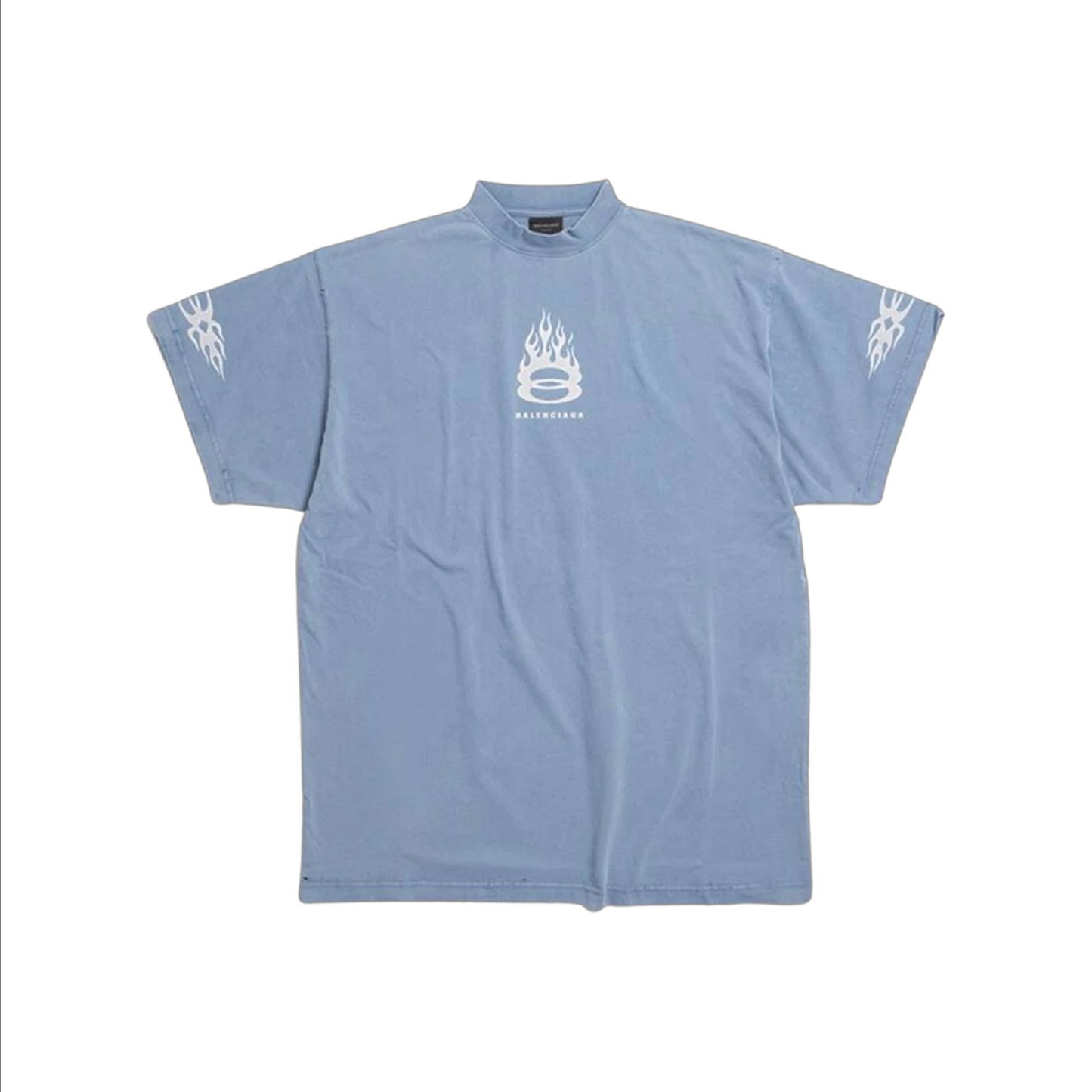 BALENCIAGA Burning Unity Oversized Tee Blue (SS25)