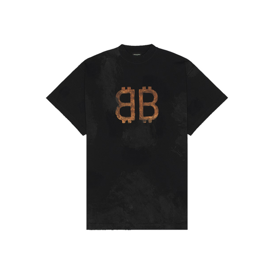 BALENCIAGA Crypto Oversized Tee Washed Black (FW23)