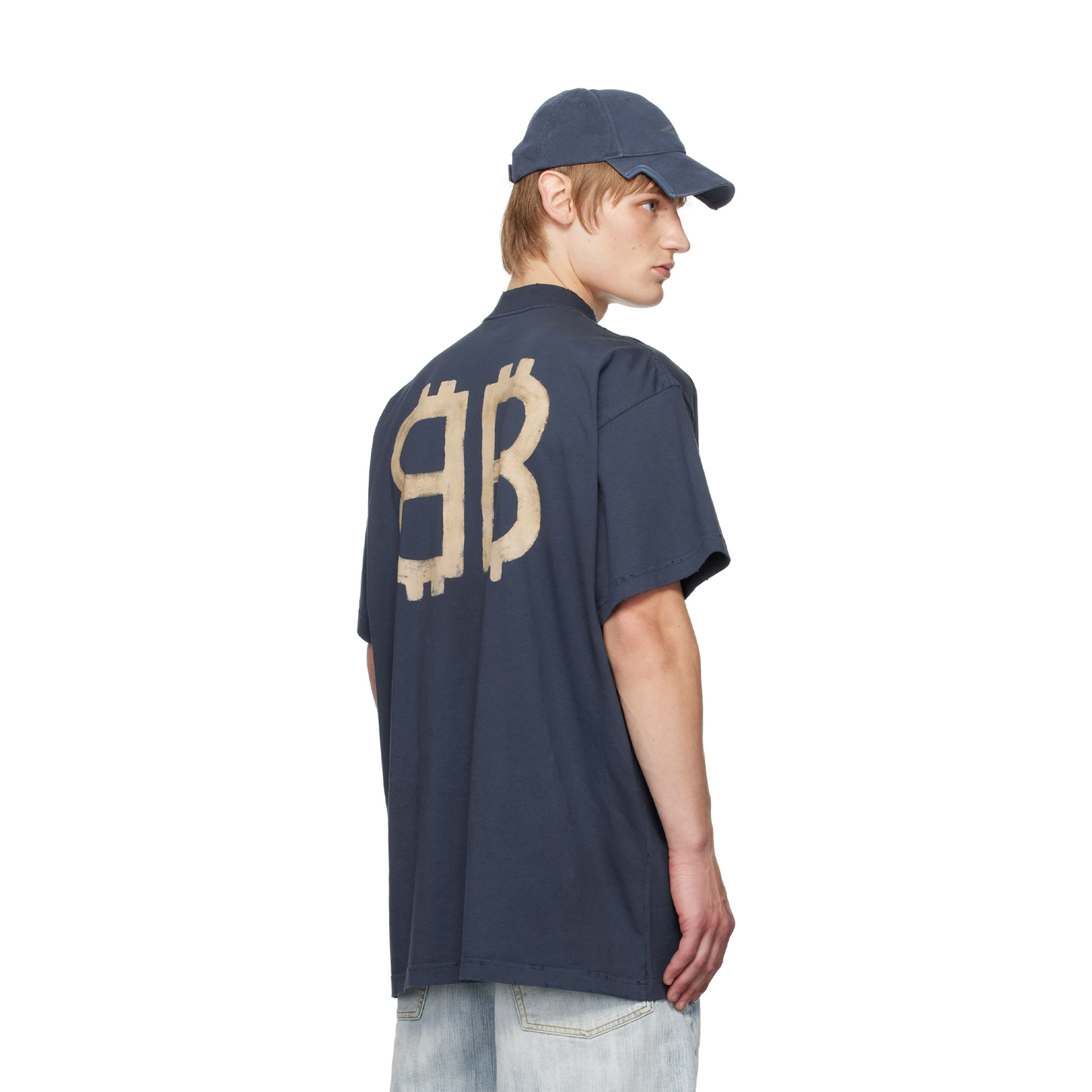BALENCIAGA Crypto Oversized Tee Washed Blue (FW23)