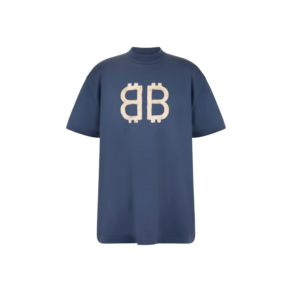 BALENCIAGA Crypto Oversized Tee Washed Blue (FW23)