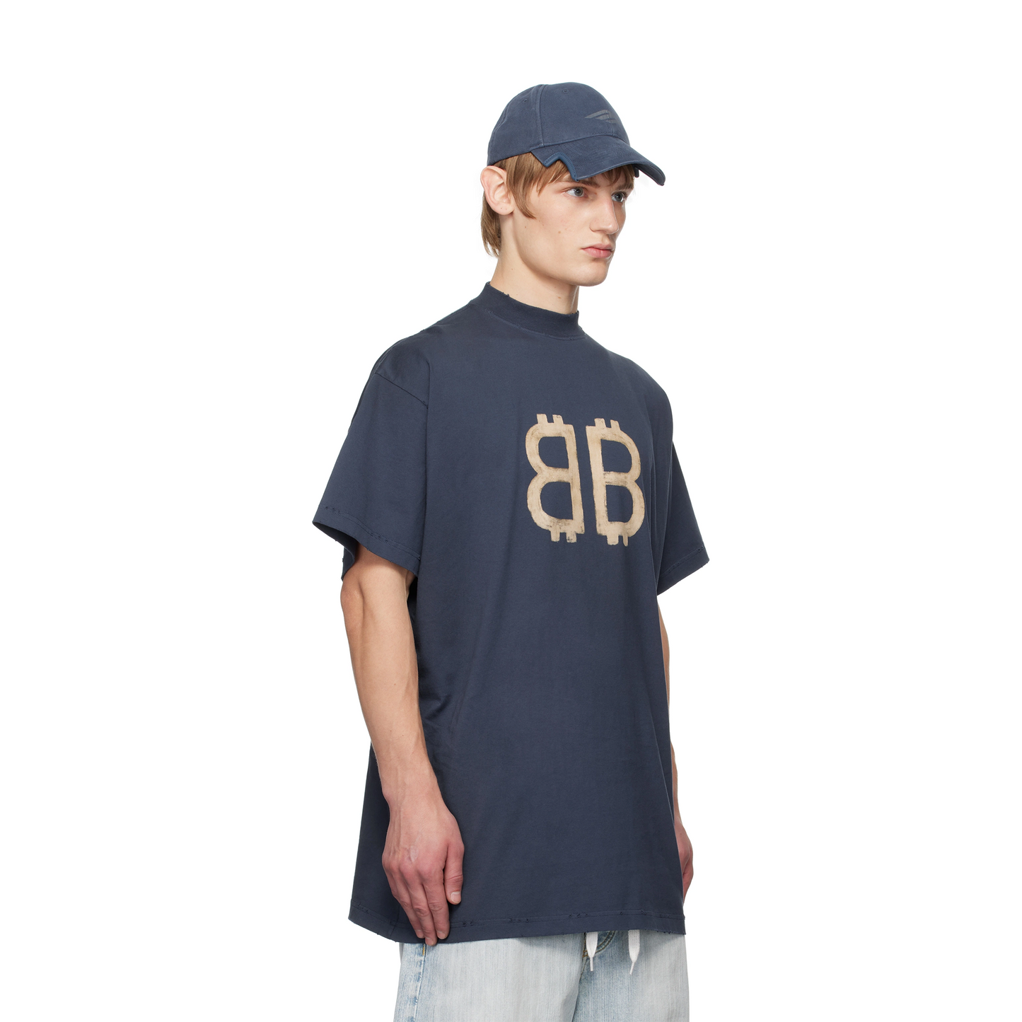 BALENCIAGA Crypto Oversized Tee Washed Blue (FW23)