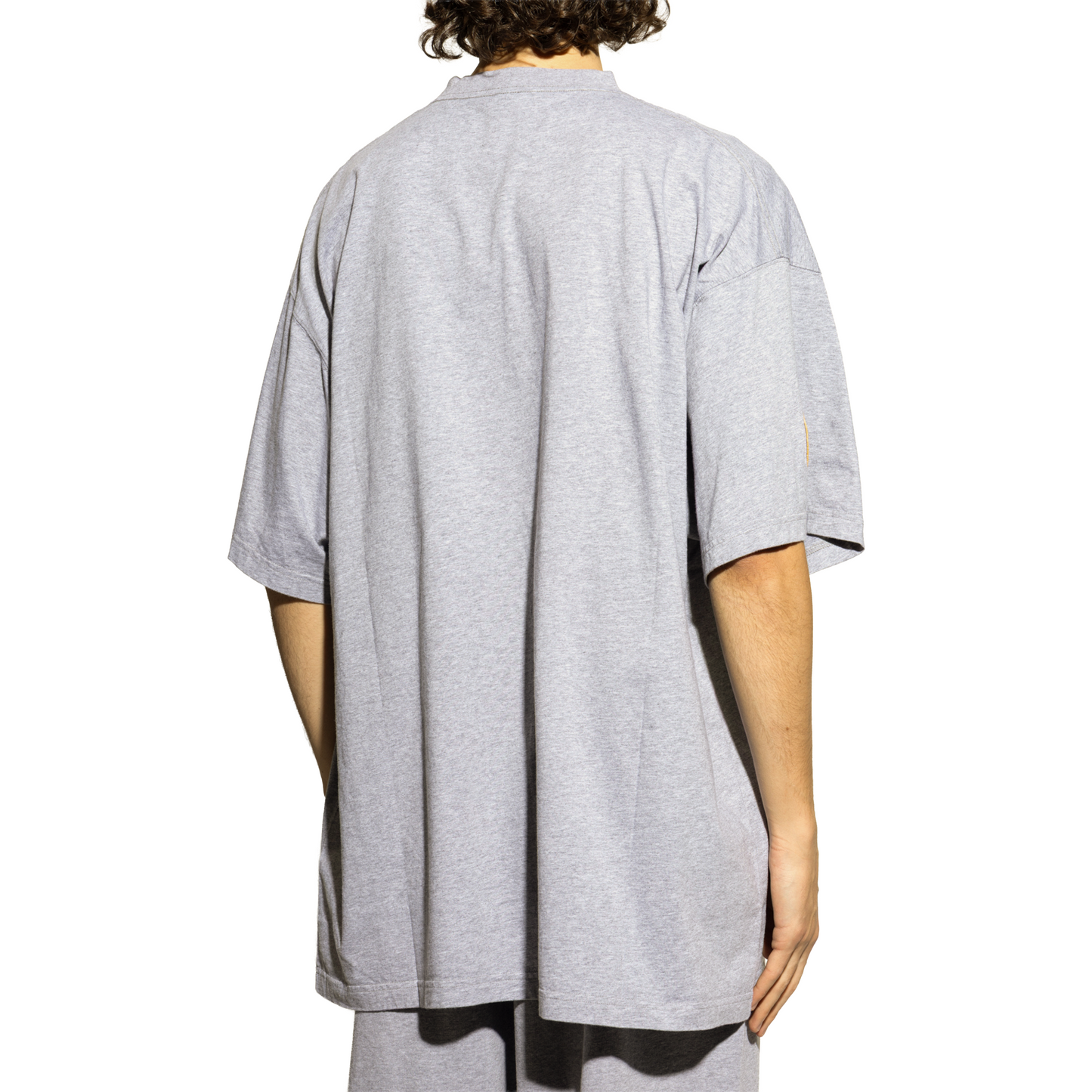 BALENCIAGA Embroidered Logo Oversized Fit Half Sleeve Tee Grey (SS25)