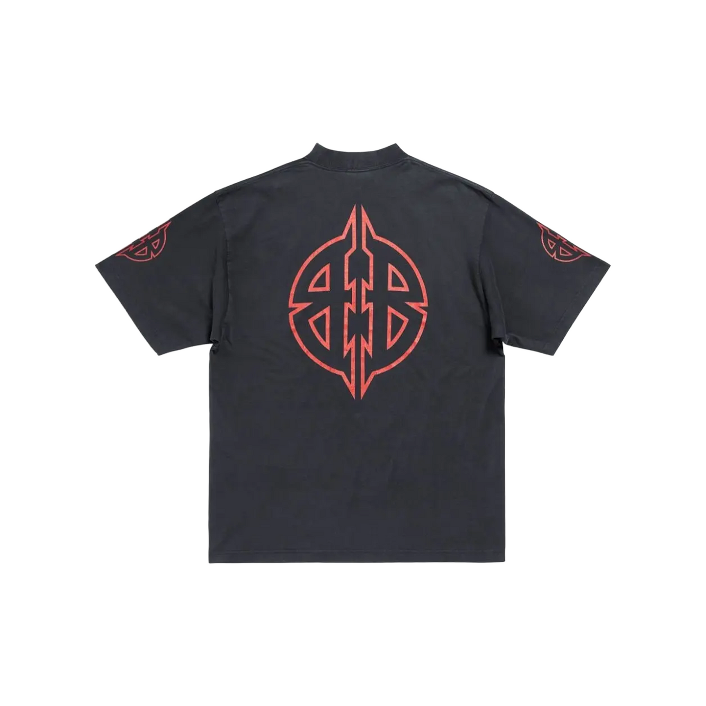 BALENCIAGA Graphic Metal Medium Fit Tee Faded Black/Red (FW23)