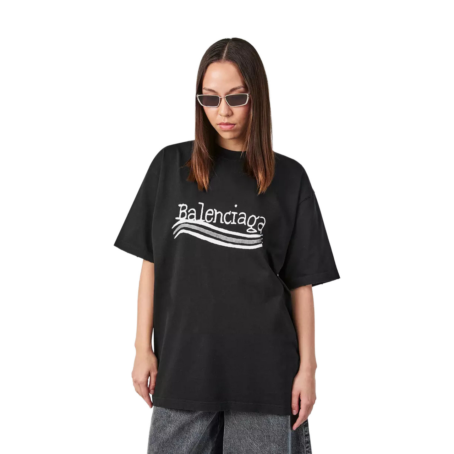 BALENCIAGA Hand Drawn Large Fit Tee Black (SS23)