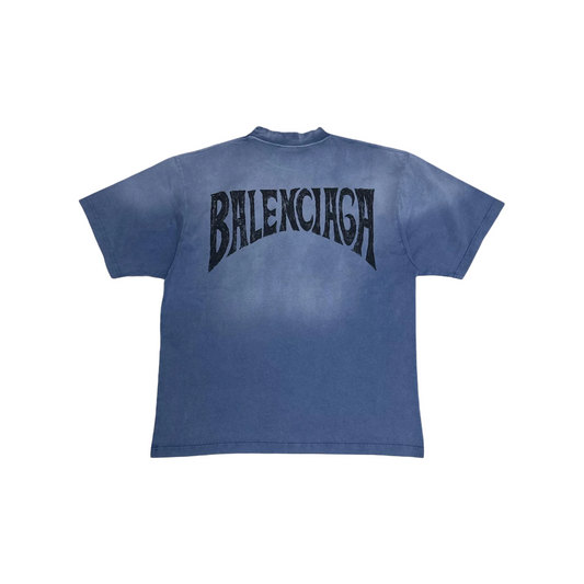 BALENCIAGA Hand Drawn Medium Fit Tee Blue (SS23)