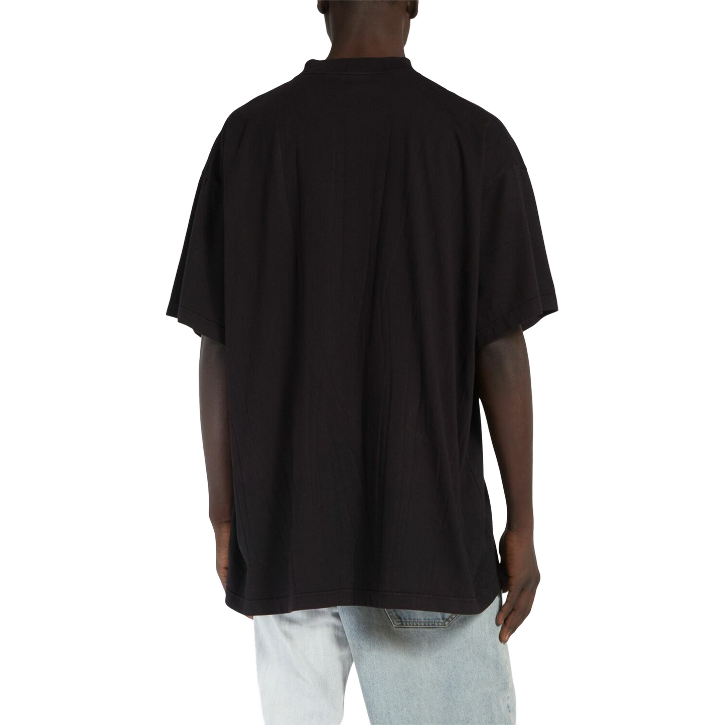 BALENCIAGA Metal BB Stencil Vintage Cotton Oversized Tee Black (SS24)