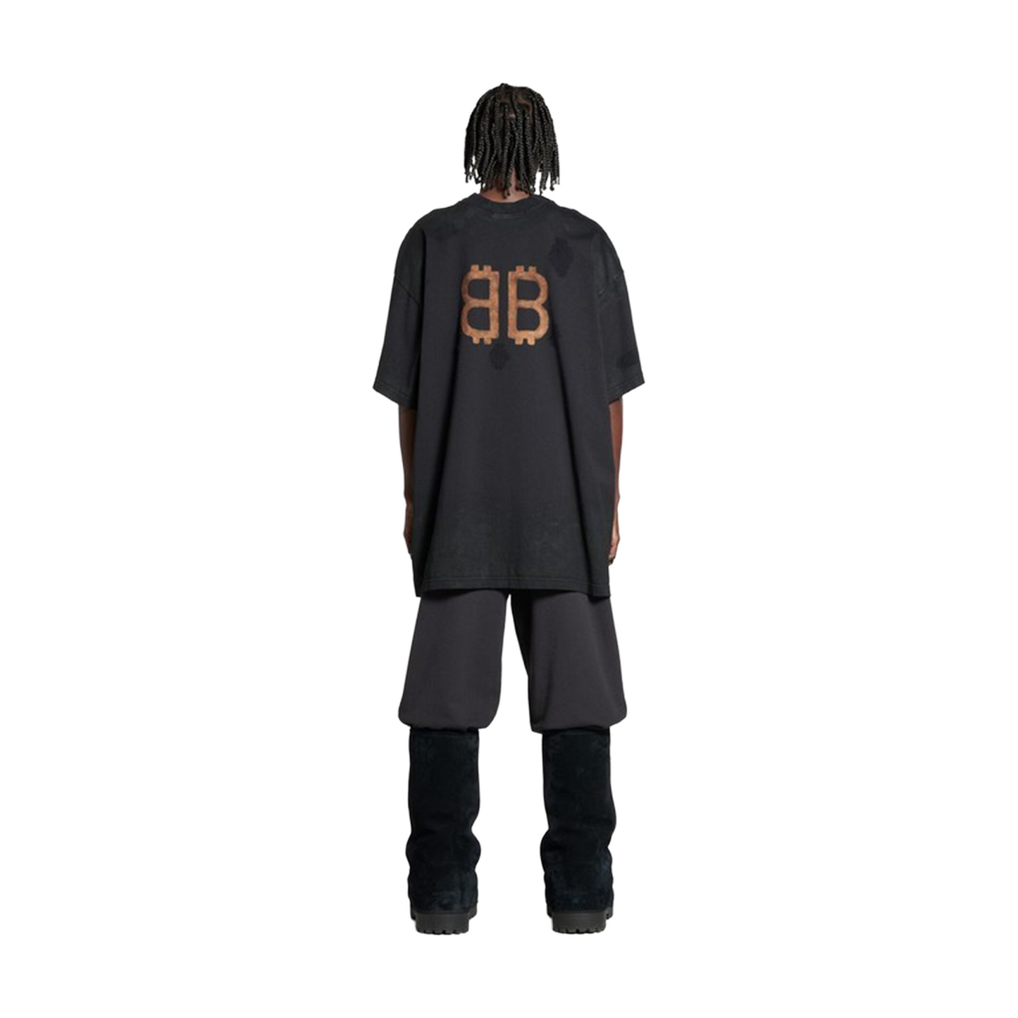 BALENCIAGA Paris Moon Double Front Oversized Tee Black (FW24)