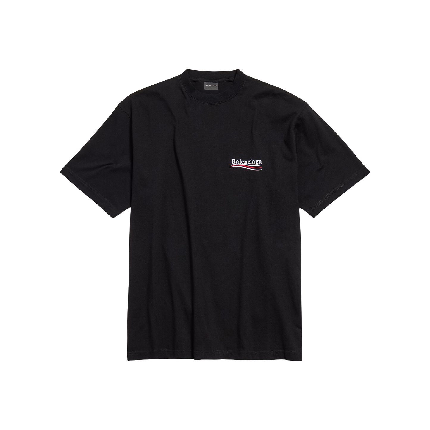 BALENCIAGA Political Campaign Embroidered Large Fit Tee Black (SS25)