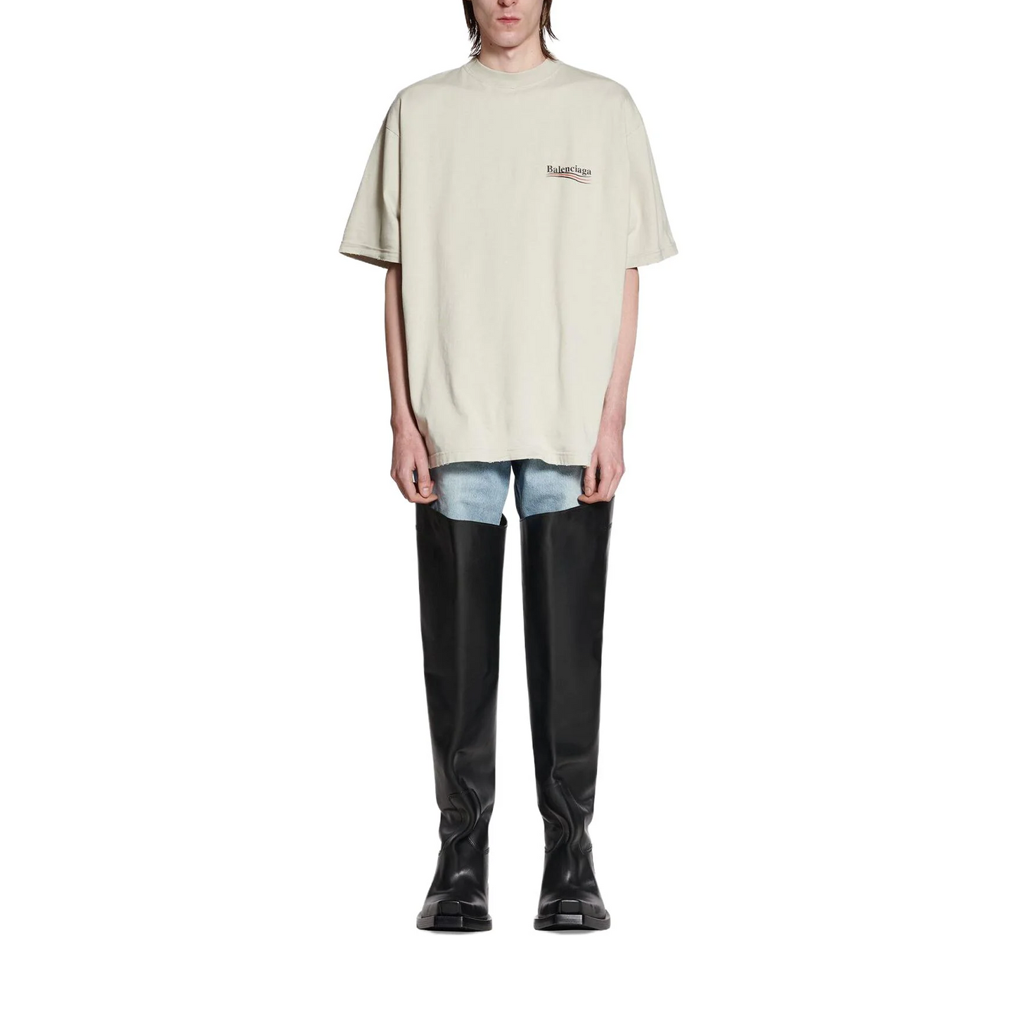 BALENCIAGA Political Campaign Large Fit Tee Beige (FW23)