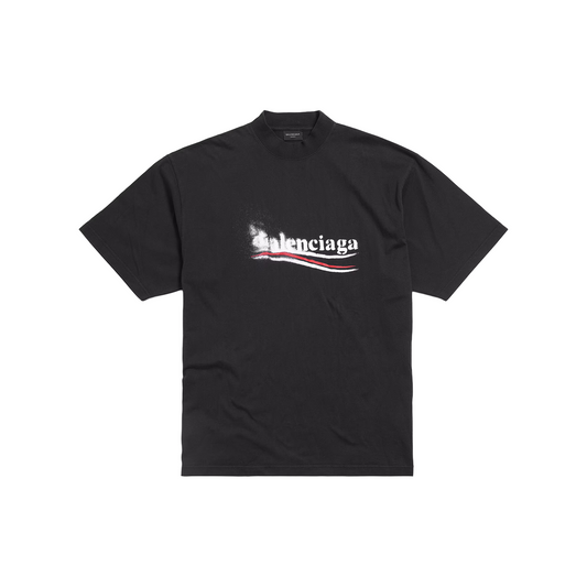 BALENCIAGA Political Stencil Medium Fit Tee Black/White (SS25)