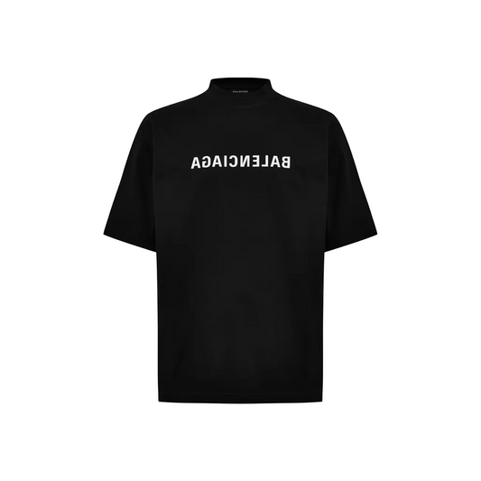 BALENCIAGA Reverse Logo Medium Fit Tee Black/White (SS25)