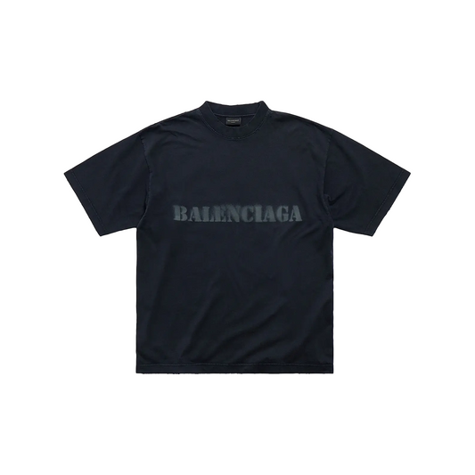 BALENCIAGA Stencil Type Oversized Fit Tee Black (SS25)