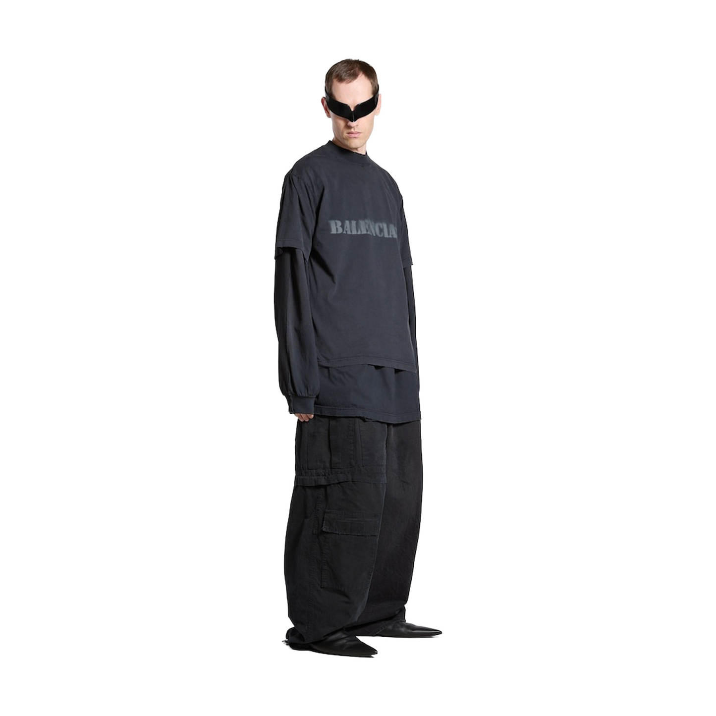 BALENCIAGA Stencil Type Oversized Fit Tee Black (SS25)