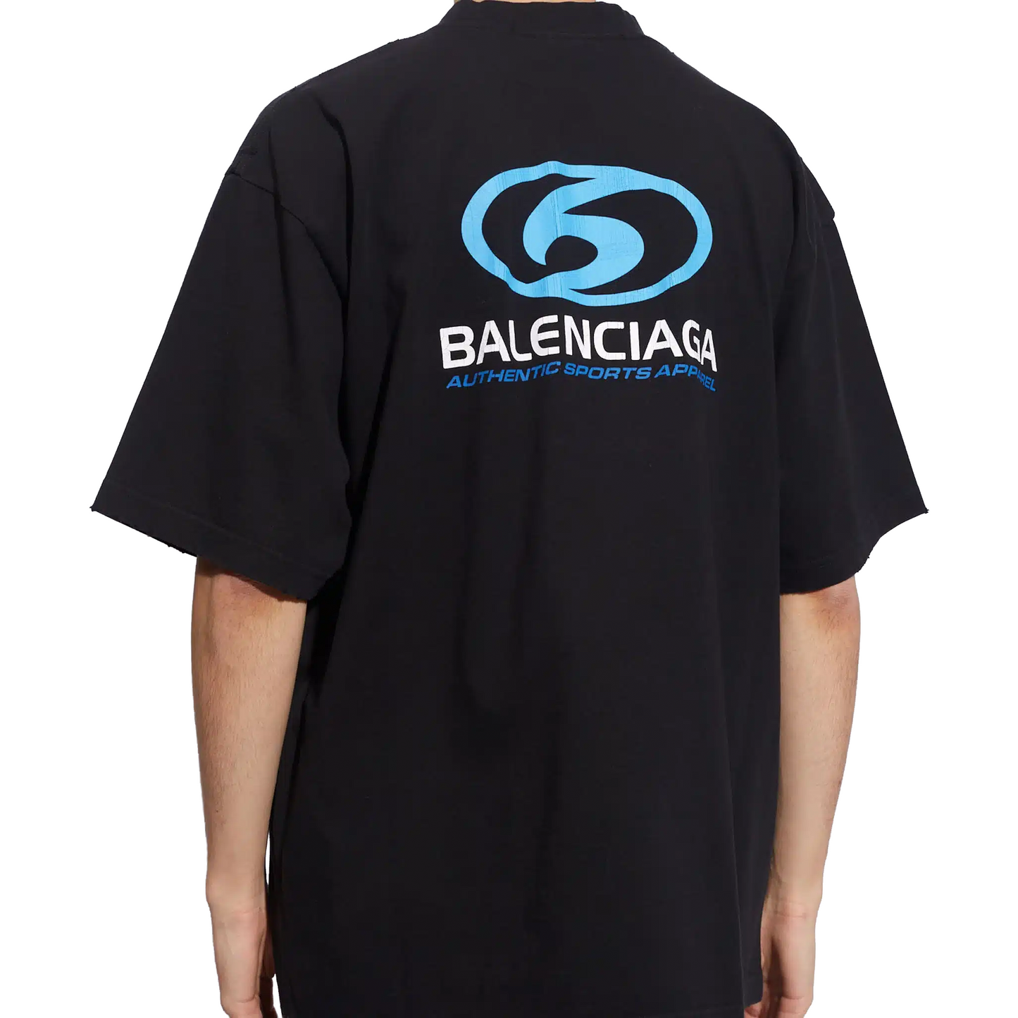 BALENCIAGA Surfer Medium Fit Tee Black/Blue (SS25)