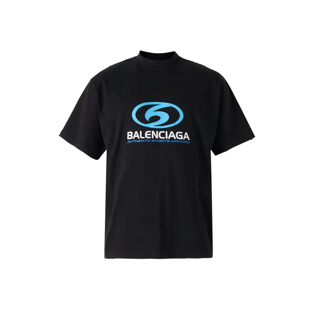 BALENCIAGA Surfer Medium Fit Tee Black/Blue (SS25)
