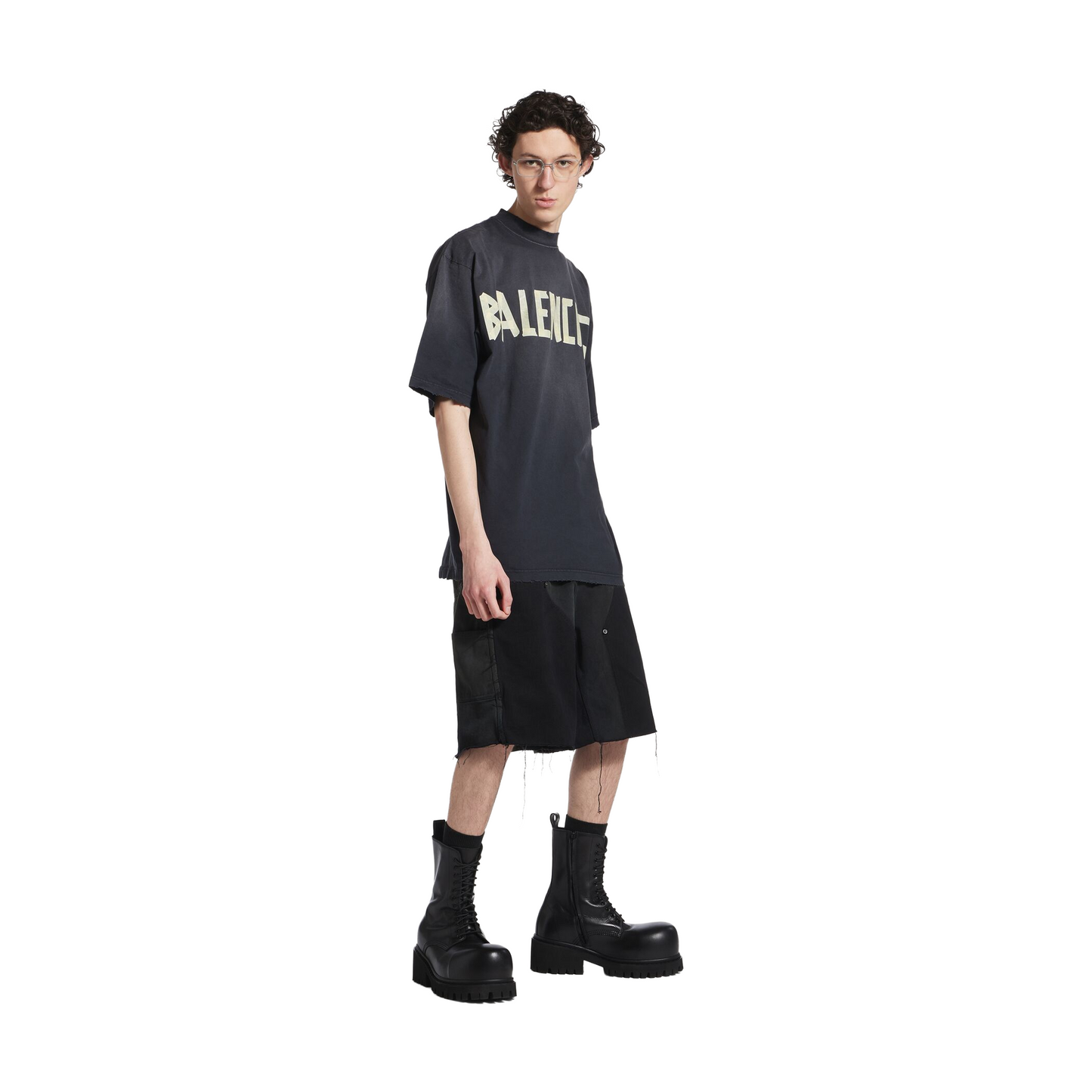 BALENCIAGA Tape Type Medium Fit Tee Black Faded (SS25)
