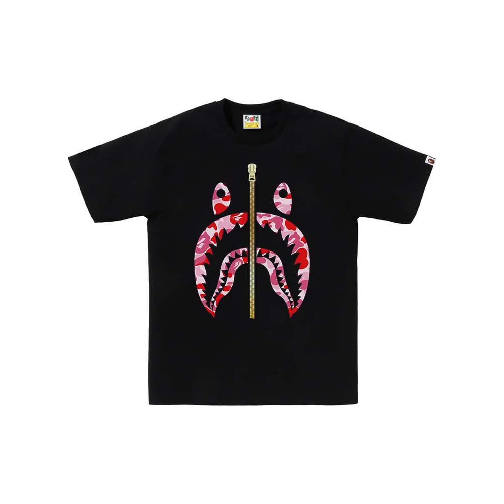 BAPE ABC Camo Shark Tee Black/Pink (SS22)