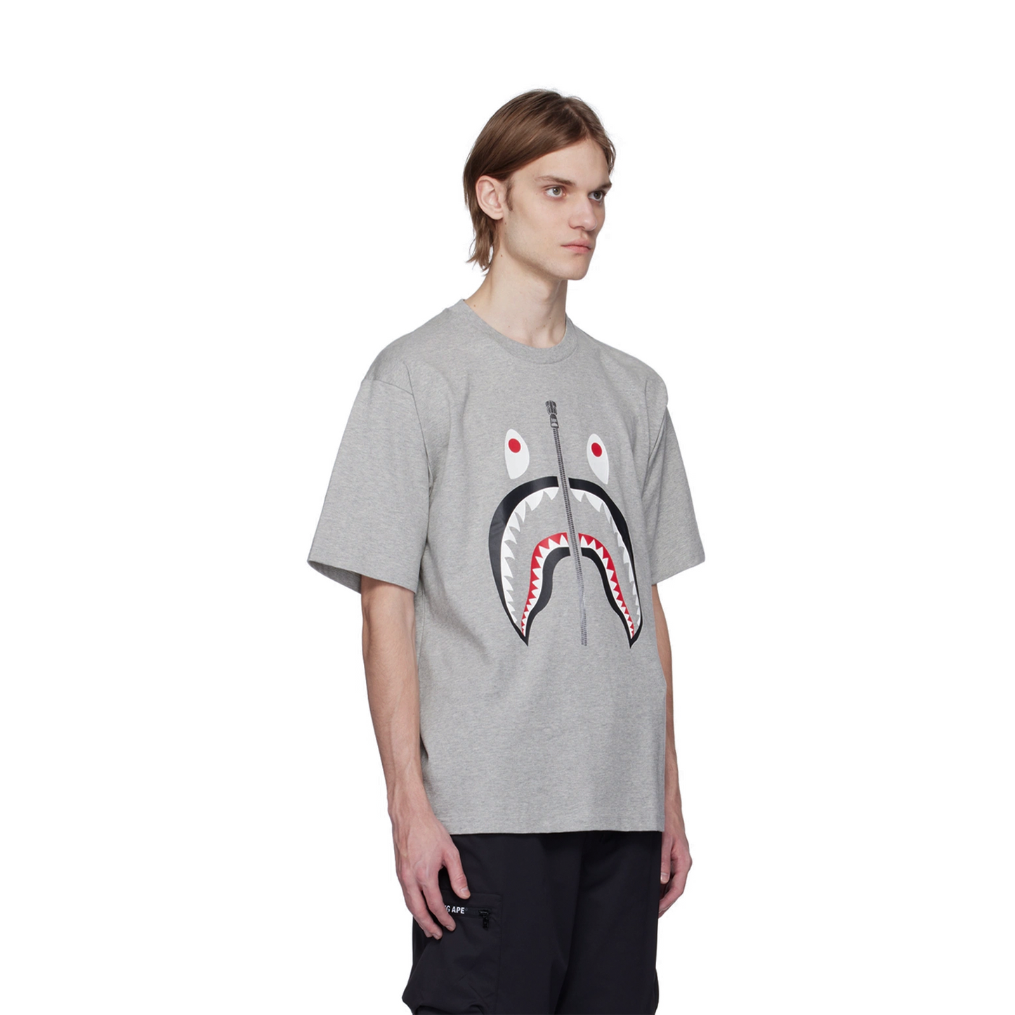 BAPE A Bathing Ape Shark Tee Grey (SS24)