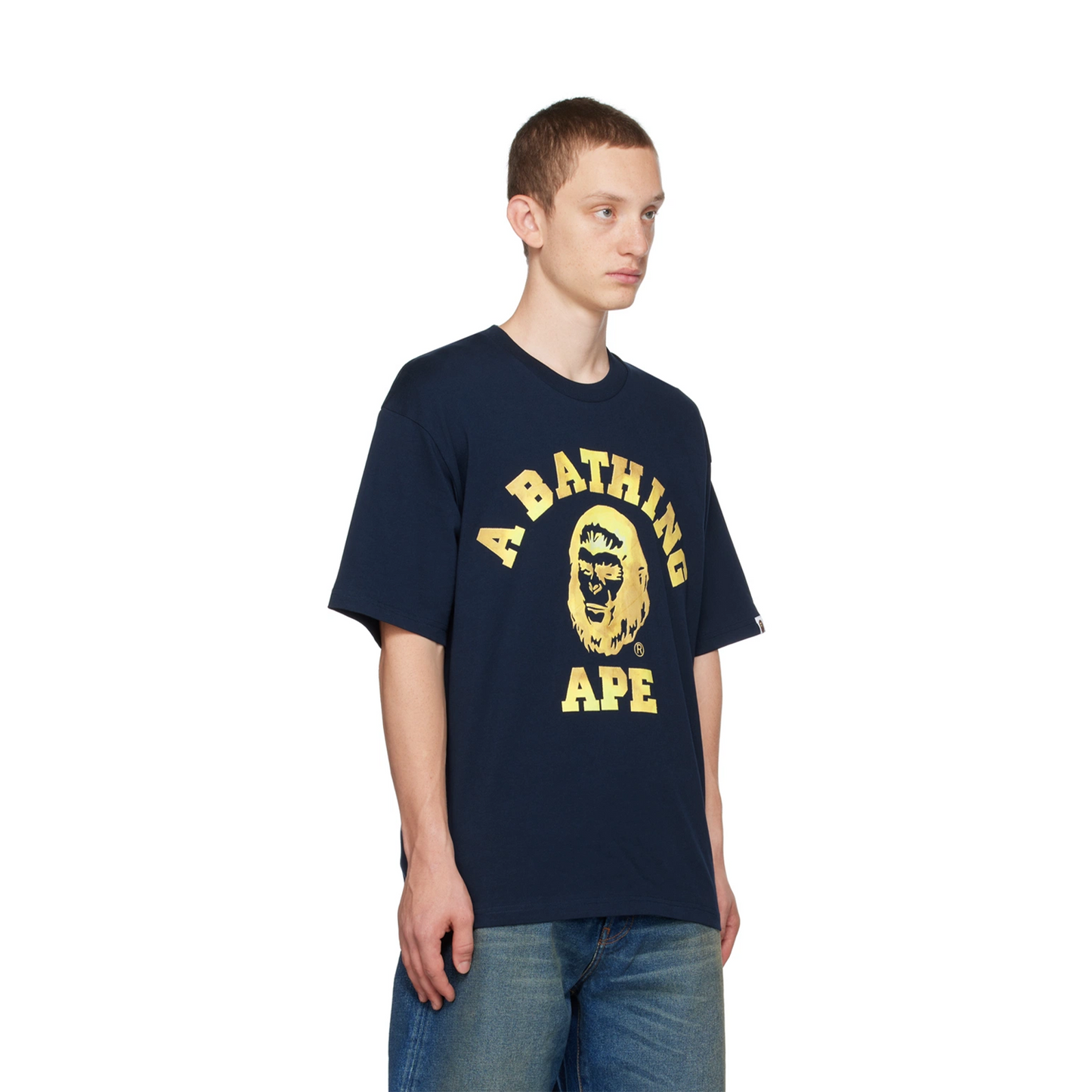 BAPE College Graphic Tee Navy/Gold (FW23)