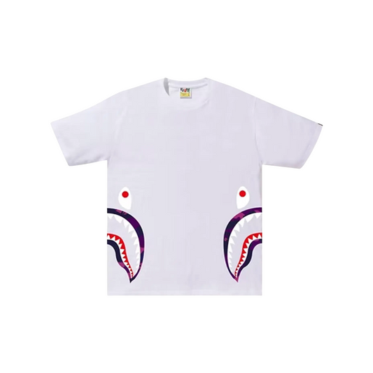 BAPE Color Camo Side Shark Tee White/Purple (SS22)