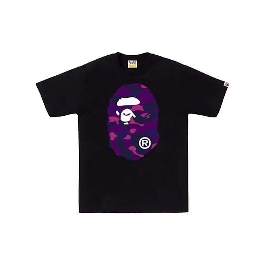 BAPE Colour Camo Big Ape Head Tee Black/Purple (SS23)