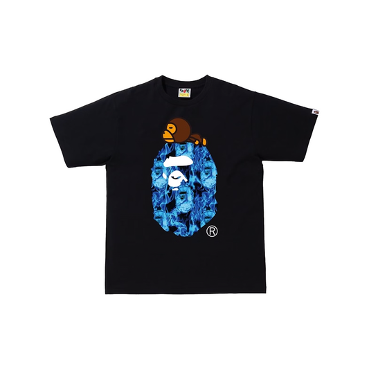 BAPE Flame Milo On Big Ape T-Shirt Black/Blue (SS20)