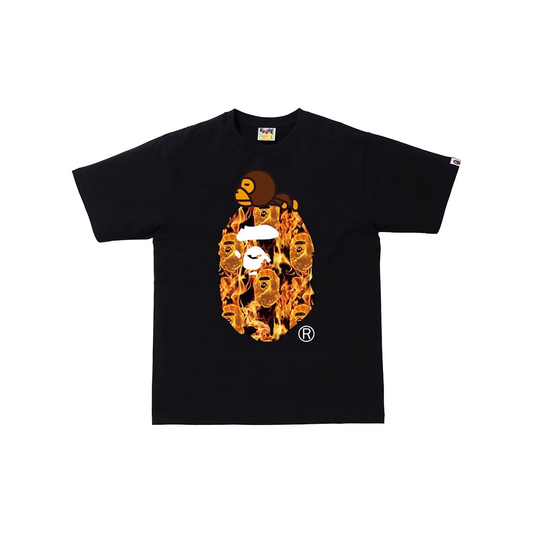 BAPE Flame Milo On Big Ape T-Shirt Black/Orange (SS20)