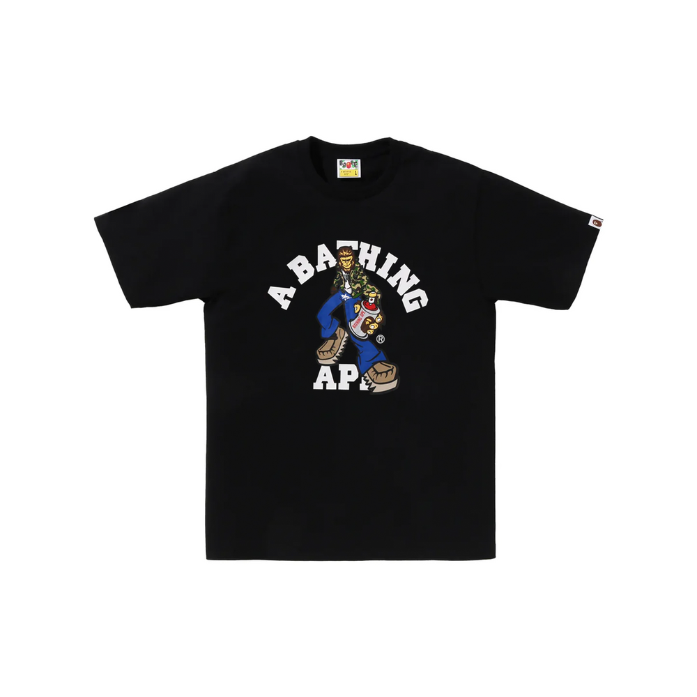 BAPE Graffiti Character College Relaxed Fit Tee Black (SS24)