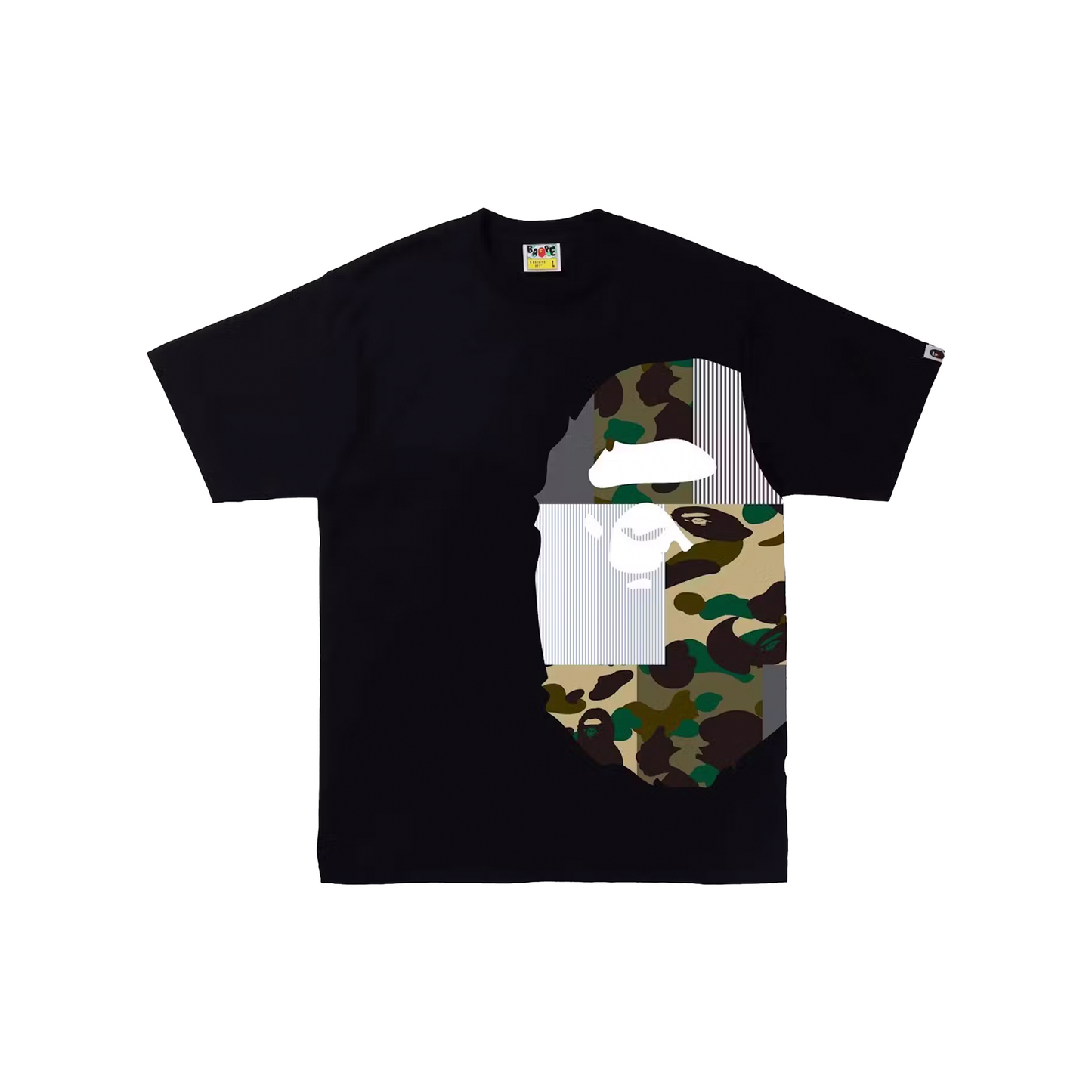 BAPE Military Crazy Side Big Ape Head Tee Black (SS22)