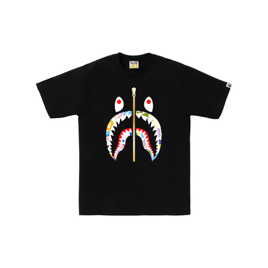 BAPE Multi Camo Shark Tee Black (FW24)