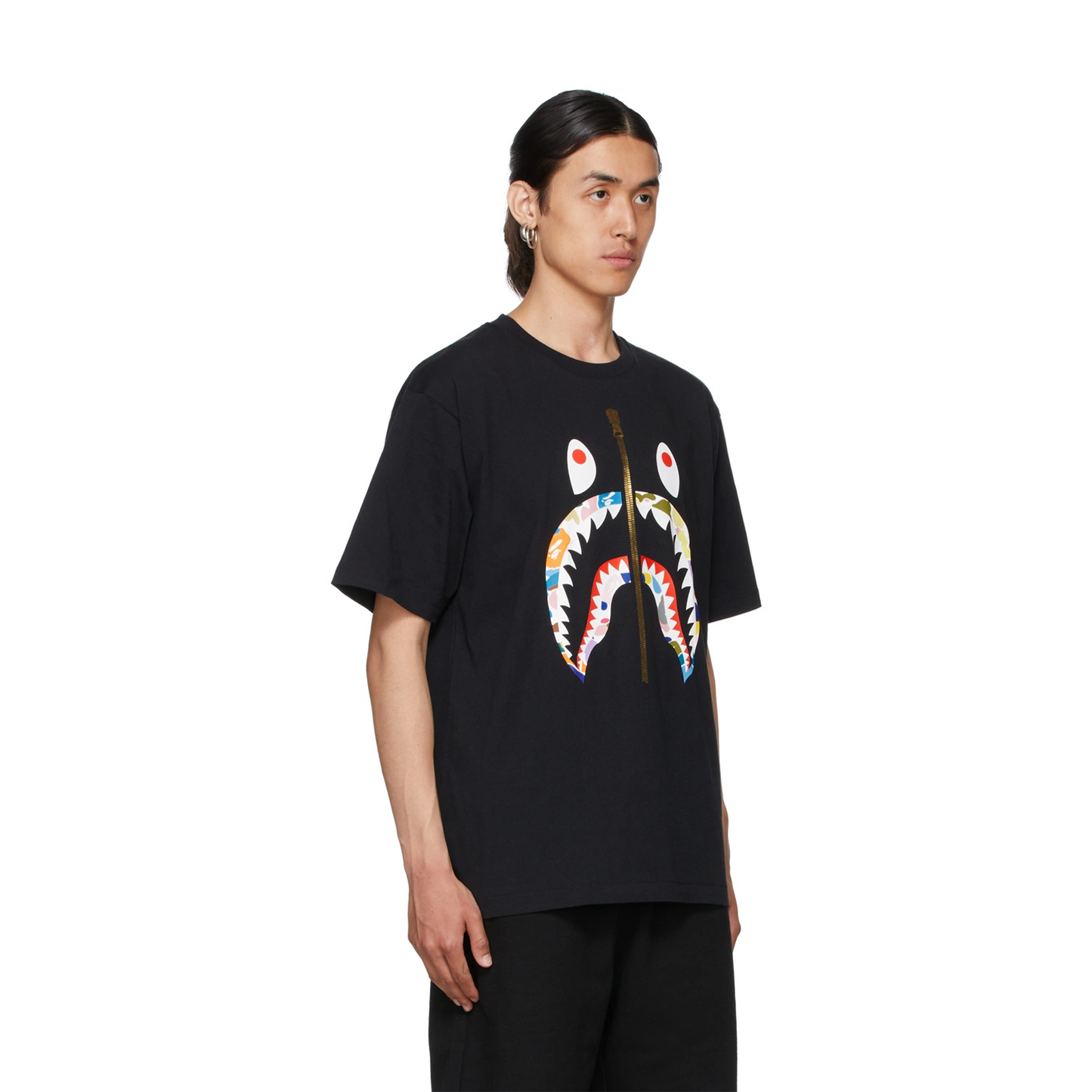 BAPE Multi Camo Shark Tee Black (FW24)