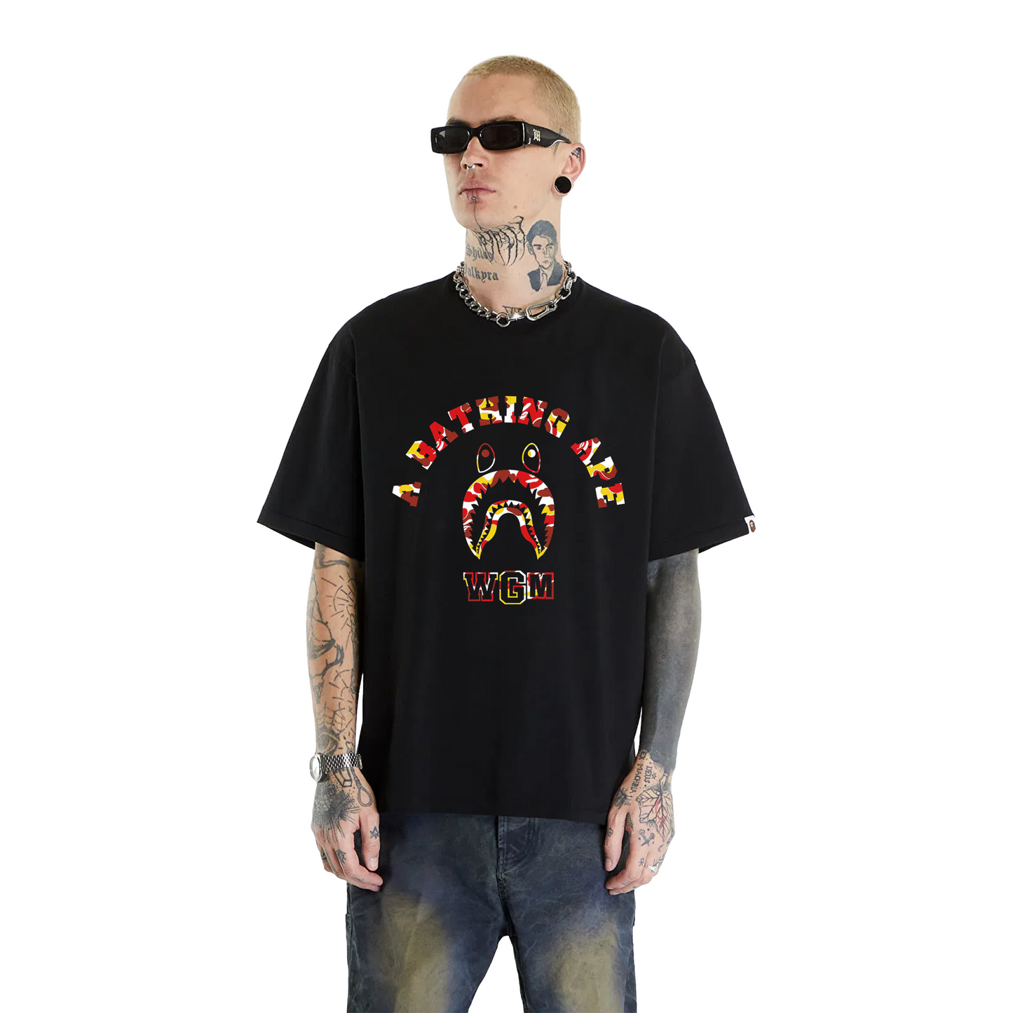 BAPE STORE® Beijing Shark College Tee Black (FW24)