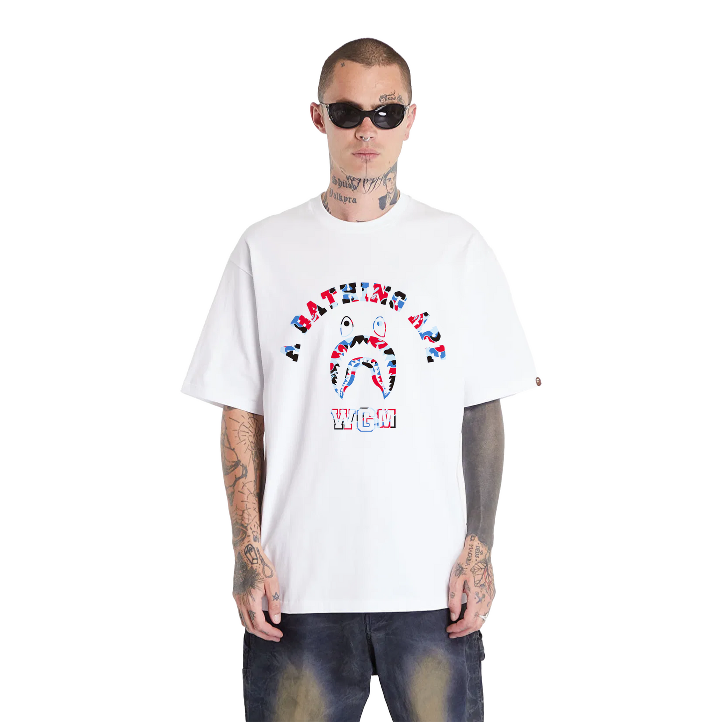 BAPE STORE® Chicago Shark College Tee White (FW24)