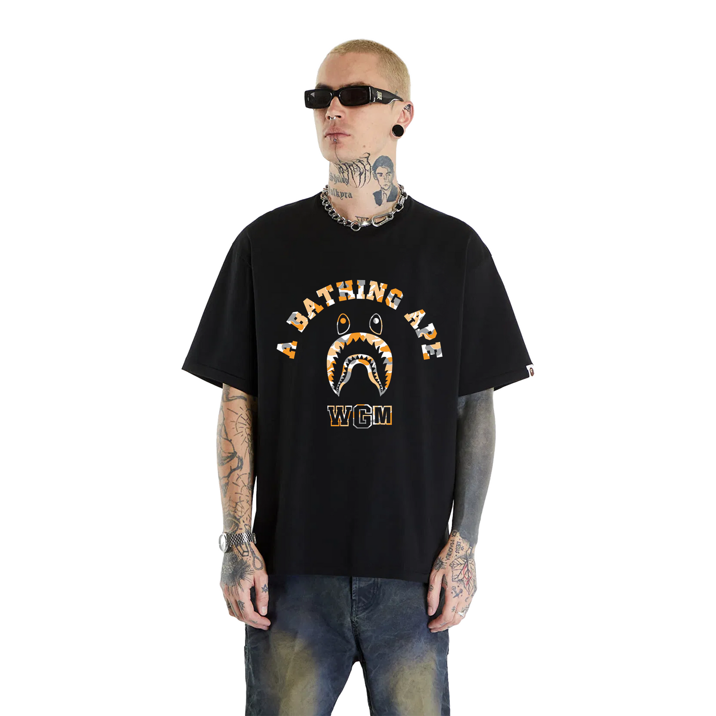 BAPE STORE® Fukuoka Shark College Tee Black (FW24)