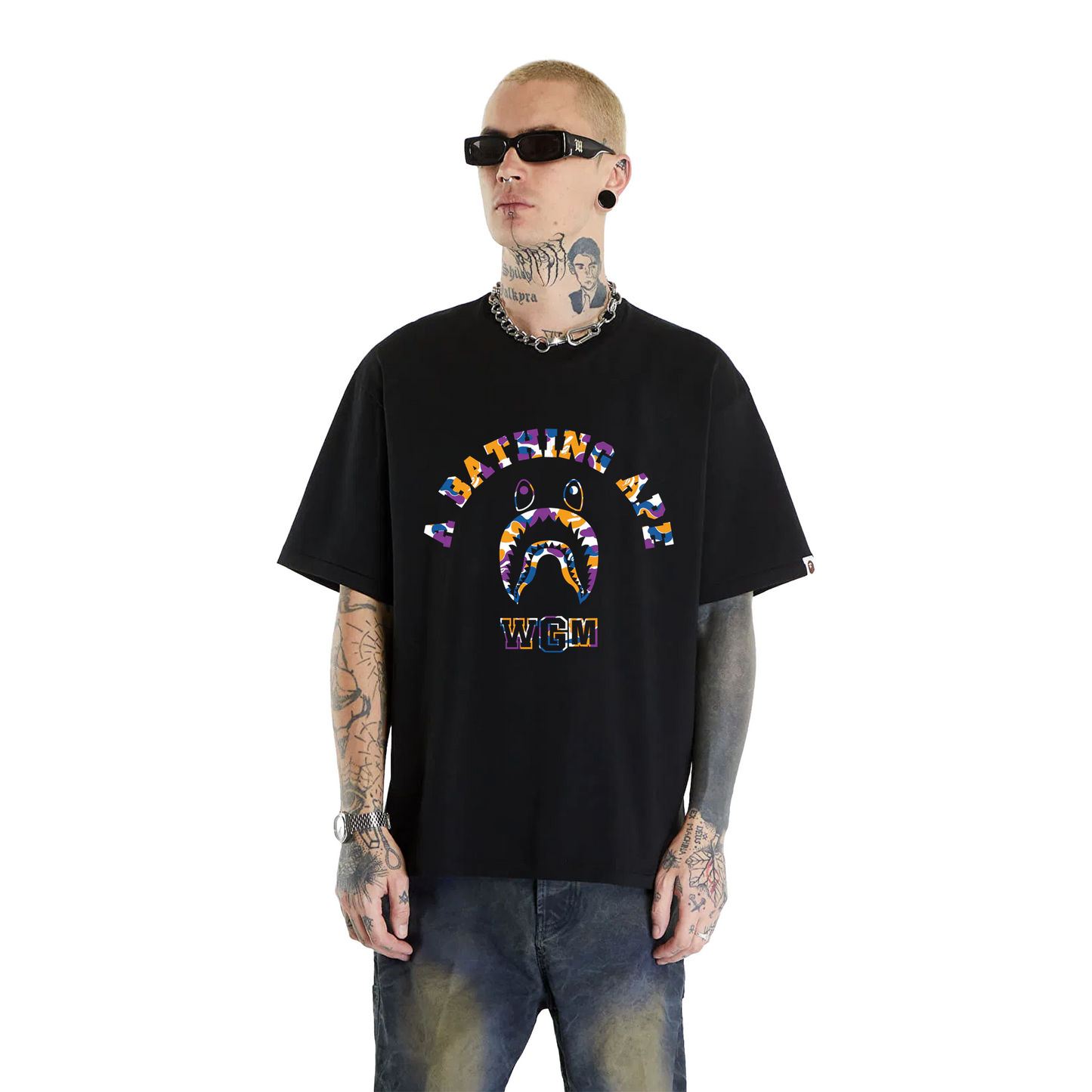 BAPE STORE® Los Angeles Shark College Tee Black (FW24)