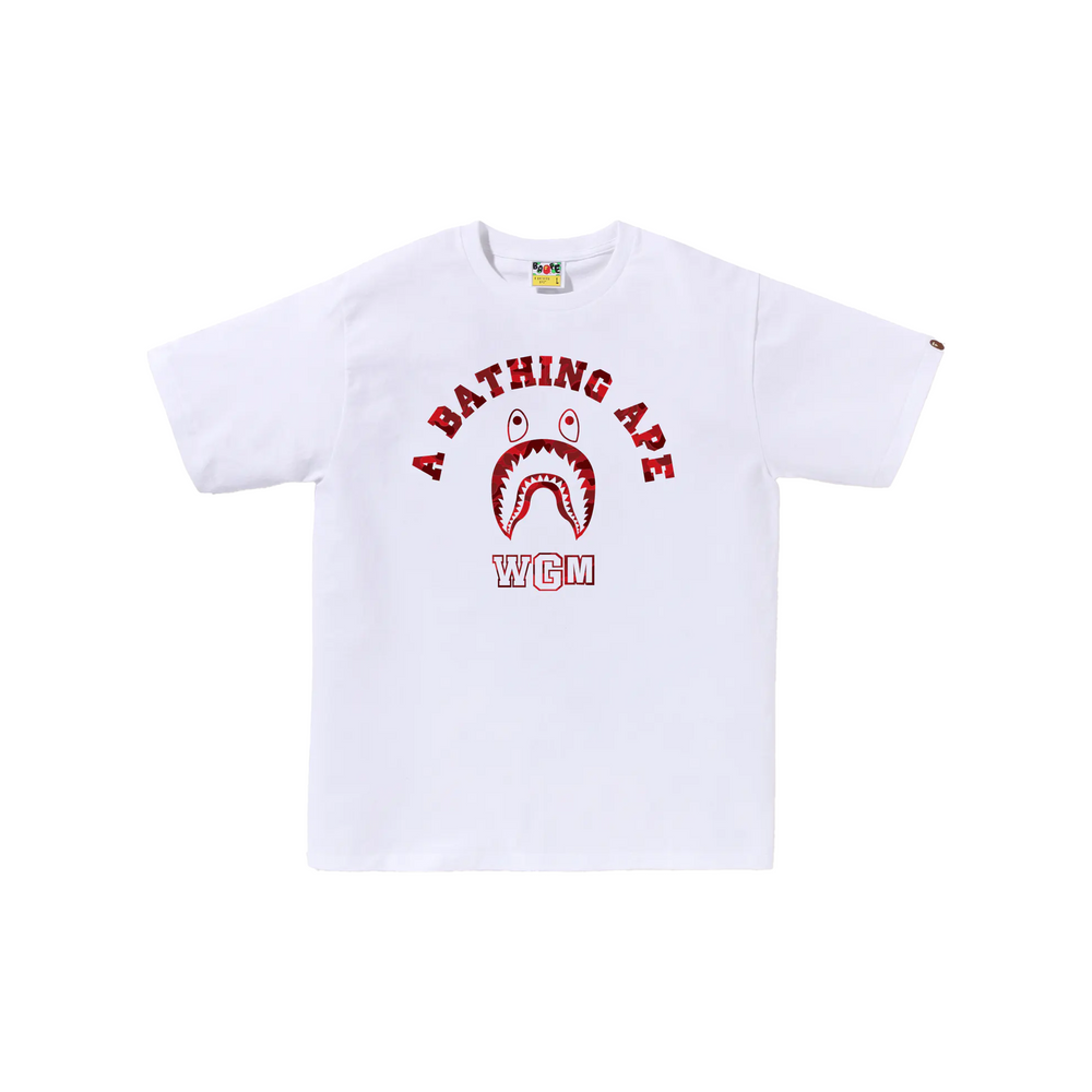 BAPE STORE® Rakuten Fashion Shark College Tee White (FW24)