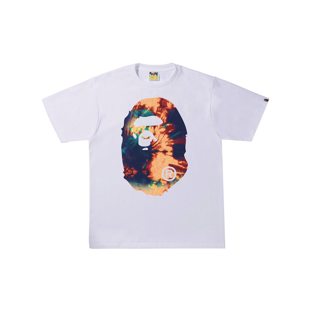 BAPE Tie Dye Big Ape Head Tee White/Navy (FW21)