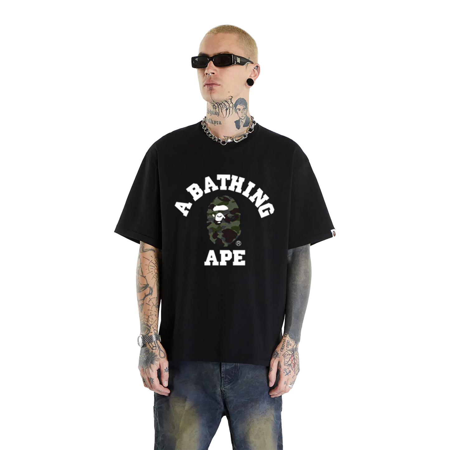 BAPE® 1st Camo College Tee Black/Green (FW23)